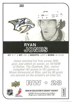 2008-09 Collector's Choice #222 Ryan Jones Back
