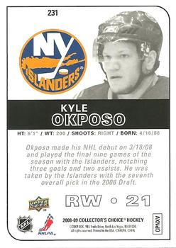 2008-09 Collector's Choice #231 Kyle Okposo Back