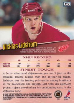 1998-99 Finest - Refractors #119 Nicklas Lidstrom Back