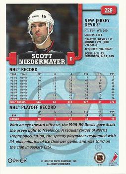 1999-00 O-Pee-Chee #229 Scott Niedermayer Back