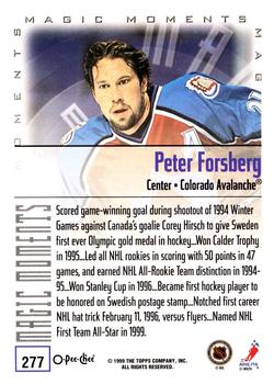 1999-00 O-Pee-Chee #277 Peter Forsberg Back