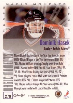 1999-00 O-Pee-Chee #279 Dominik Hasek Back