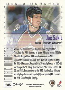1999-00 O-Pee-Chee #285 Joe Sakic Back