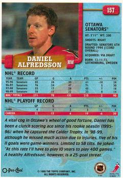 1999-00 O-Pee-Chee #157 Daniel Alfredsson Back