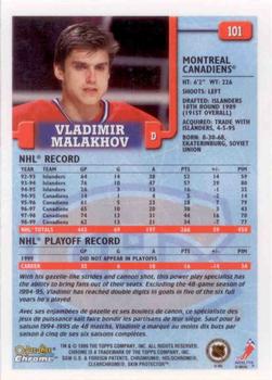 1999-00 O-Pee-Chee Chrome #101 Vladimir Malakhov Back
