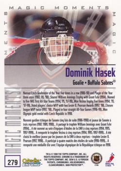 1999-00 O-Pee-Chee Chrome #279 Dominik Hasek Back