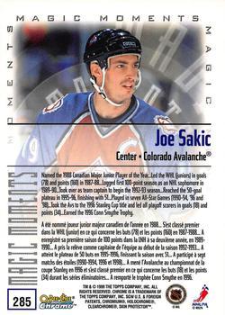 1999-00 O-Pee-Chee Chrome #285 Joe Sakic Back