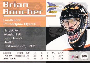 1999-00 Pacific Prism #100 Brian Boucher Back