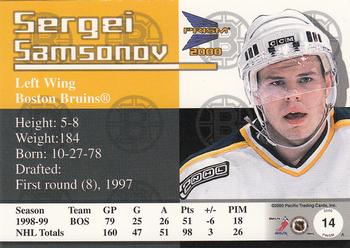 1999-00 Pacific Prism #14 Sergei Samsonov Back