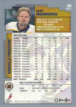 2000-01 O-Pee-Chee #90 Cliff Ronning Back