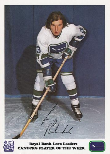 1972-73 Royal Bank Vancouver Canucks #NNO Larry Bolonchuk Front