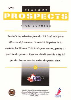 1999-00 Upper Deck Victory #372 Nick Boynton Back