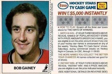 1983-84 Esso English #NNO Bob Gainey Front