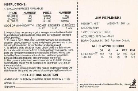 1983-84 Esso English #NNO Jim Peplinski Back