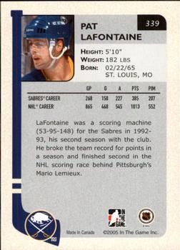 2004-05 In The Game Franchises US East #339 Pat LaFontaine Back