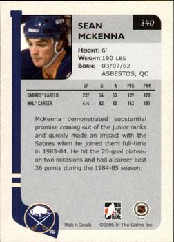 2004-05 In The Game Franchises US East #340 Sean McKenna Back