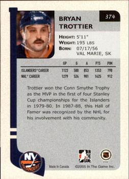 2004-05 In The Game Franchises US East #374 Bryan Trottier Back