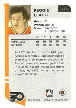 2004-05 In The Game Franchises US East #416 Reggie Leach Back