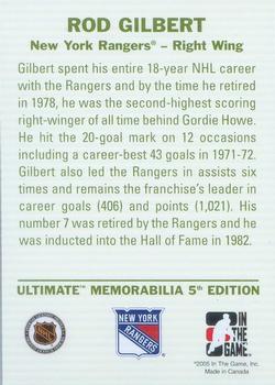 2004-05 In The Game Ultimate Memorabilia #NNO Rod Gilbert Back