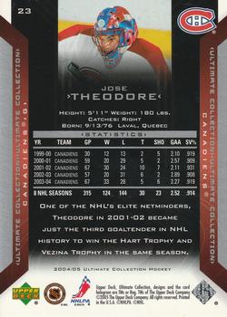 2004-05 Upper Deck Ultimate Collection #23 Jose Theodore Back