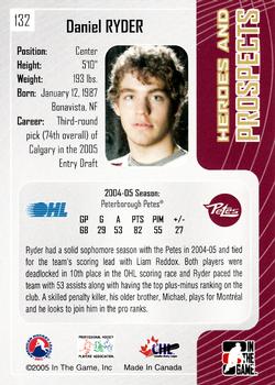 2005-06 In The Game Heroes and Prospects #132 Daniel Ryder Back