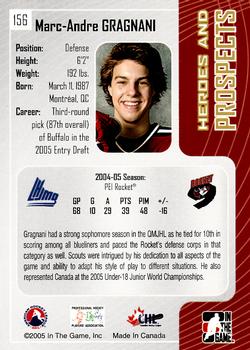 2005-06 In The Game Heroes and Prospects #156 Marc-Andre Gragnani Back