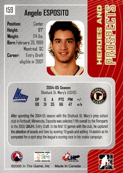 2005-06 In The Game Heroes and Prospects #159 Angelo Esposito Back
