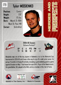 2005-06 In The Game Heroes and Prospects #179 Tyler Mosienko Back