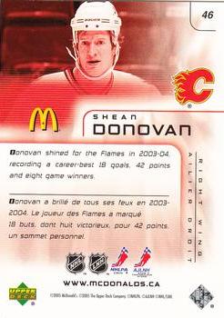 2005-06 Upper Deck McDonald's #46 Shean Donovan Back