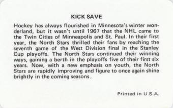 1975-76 Popsicle #NNO Minnesota North Stars Back