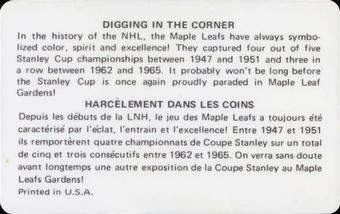 1976-77 Popsicle Bilingual #NNO Toronto Maple Leafs Back