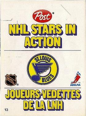 1981-82 Post NHL Stars in Action #13 Mike Liut Front