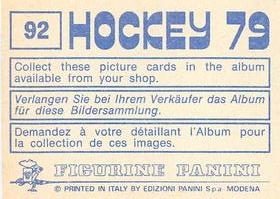 1979 Panini Hockey Stickers #92 Team West Germany Back