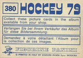 1979 Panini Hockey Stickers #380 Robert Oprandi / Bernard Combe Back