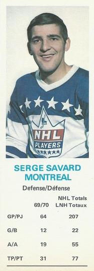 1970-71 Dad's Cookies #NNO Serge Savard Front