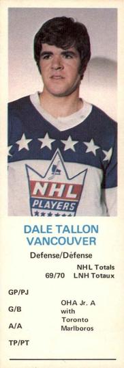 1970-71 Dad's Cookies #NNO Dale Tallon Front