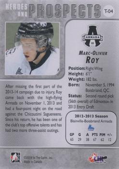 2013-14 In The Game Heroes and Prospects - Tenth Anniversary Tribute #T-04 Marc-Olivier Roy Back