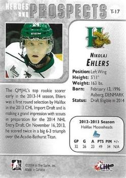 2013-14 In The Game Heroes and Prospects - Tenth Anniversary Tribute #T-17 Nikolaj Ehlers Back