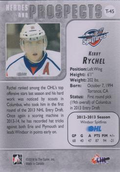 2013-14 In The Game Heroes and Prospects - Tenth Anniversary Tribute #T-45 Kerby Rychel Back
