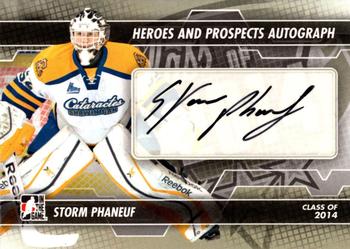 2013-14 In The Game Heroes and Prospects - Autographs #A-SP Storm Phaneuf Front