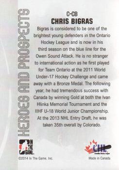 2013-14 In The Game Heroes and Prospects - Canadiana #C-CB Chris Bigras Back