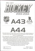 2013-14 Panini Stickers - Team Logos #A43 / A44 Pittsburgh Penguins / Tampa Bay Lightning Back