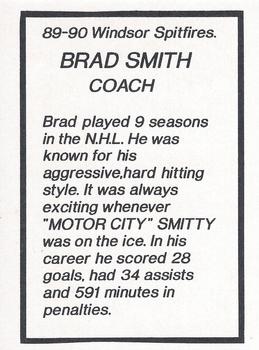 1989-90 7th Inning Sketch Windsor Spitfires (OHL) #NNO Brad Smith Back