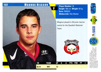 1997-98 Collector's Choice Swedish #137 Magnus Nilsson Back