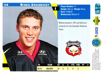 1997-98 Collector's Choice Swedish #148 Mikael Burakovsky Back