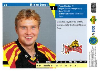 1997-98 Collector's Choice Swedish #28 Mikko Luovi Back