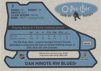 2008-09 O-Pee-Chee - 1979-80 Retro #2 Dan Hinote Back