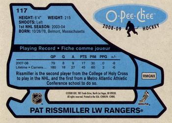 2008-09 O-Pee-Chee - 1979-80 Retro #117 Pat Rissmiller Back