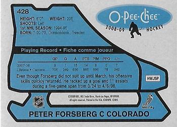 2008-09 O-Pee-Chee - 1979-80 Retro #428 Peter Forsberg Back