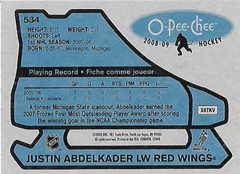 2008-09 O-Pee-Chee - 1979-80 Retro #534 Justin Abdelkader Back